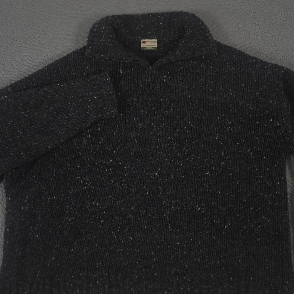Carraig Donn Sweater Mens XXL Charcoal Speckled Pure New Irish Wool 90s